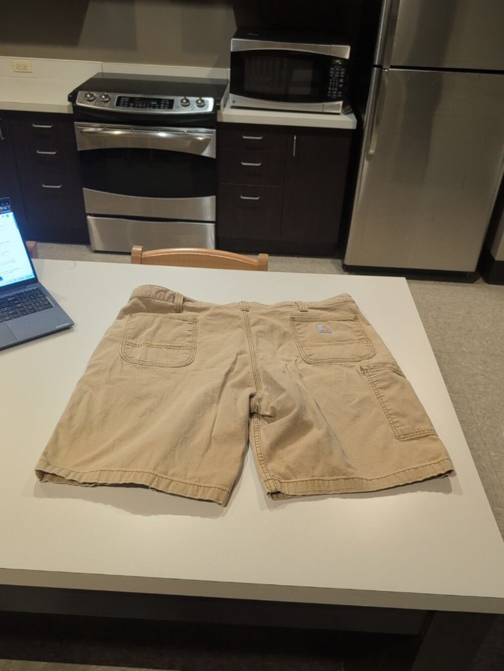 Carhartt Pants Mens 44 Relaxed Fit Tan Shorts Khakis Solid Workwear - Picture 6 of 9